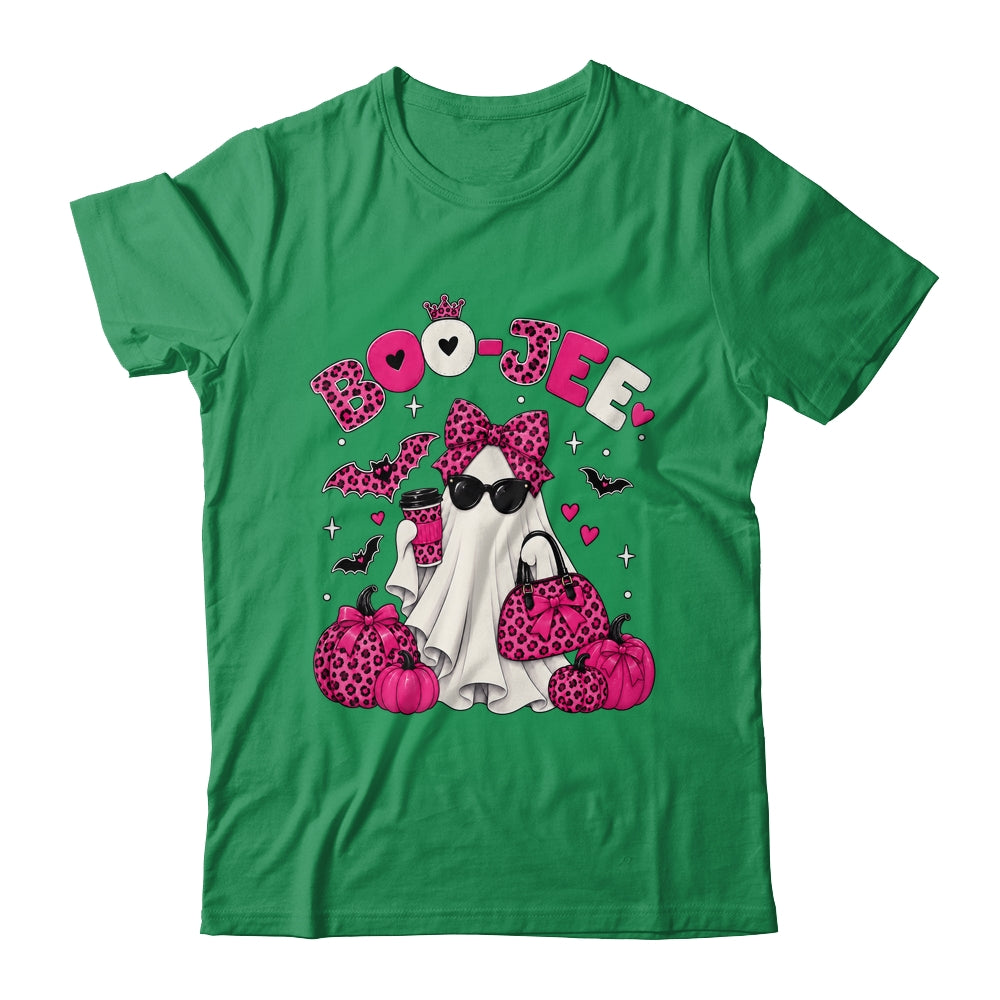 Boo-Jee Cute Ghost Halloween Leopard Bow Spooky Season Shirt & Sweatshirt | siriusteestore