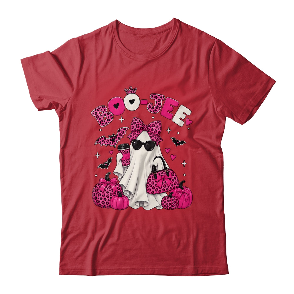 Boo-Jee Cute Ghost Halloween Leopard Bow Spooky Season Shirt & Sweatshirt | siriusteestore