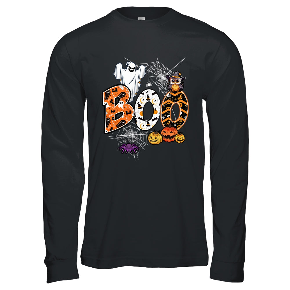 Boo Creepy Owl Pumpkin Ghost Funny Halloween Costume Shirt & Hoodie | siriusteestore