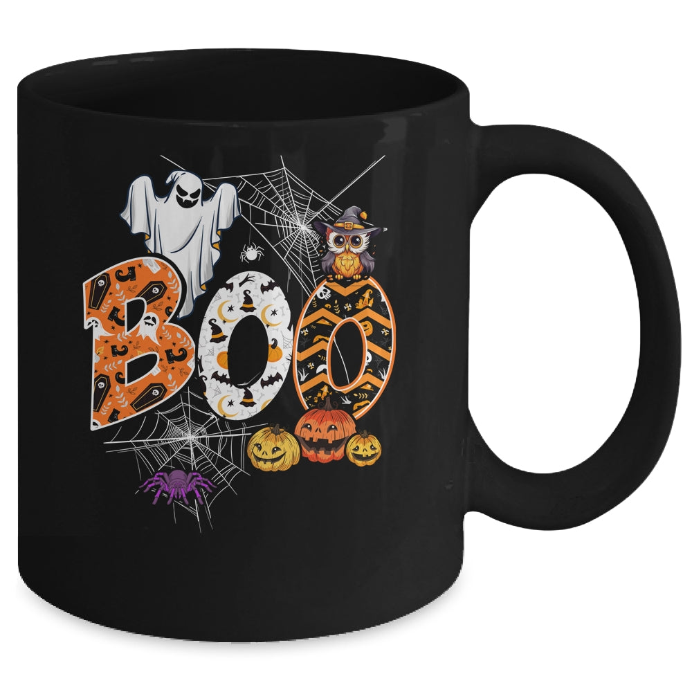 Boo Creepy Owl Pumpkin Ghost Funny Halloween Costume Mug | siriusteestore