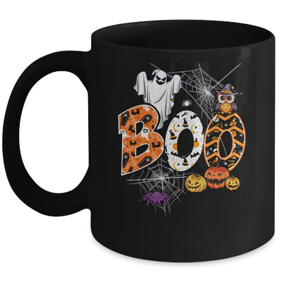 Boo Creepy Owl Pumpkin Ghost Funny Halloween Costume Mug | siriusteestore