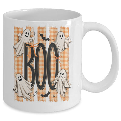 Boo Spooky Striped Halloween Ghost Coquette Halloween Fall Mug | siriusteestore