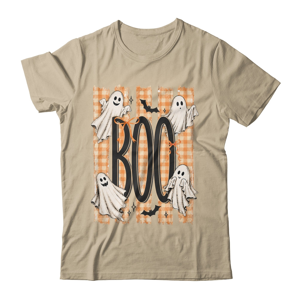 Boo Spooky Striped Halloween Ghost Coquette Halloween Fall Shirt & Hoodie | siriusteestore
