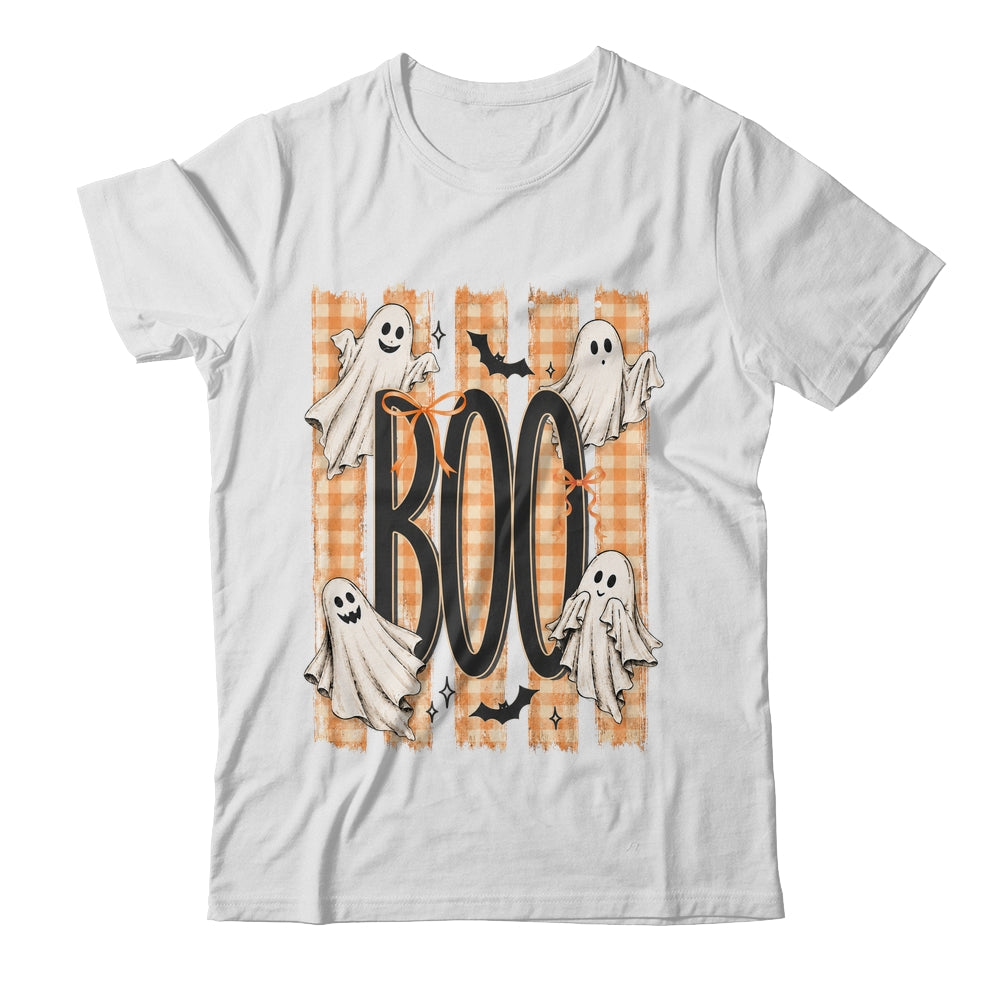 Boo Spooky Striped Halloween Ghost Coquette Halloween Fall Shirt & Hoodie | siriusteestore