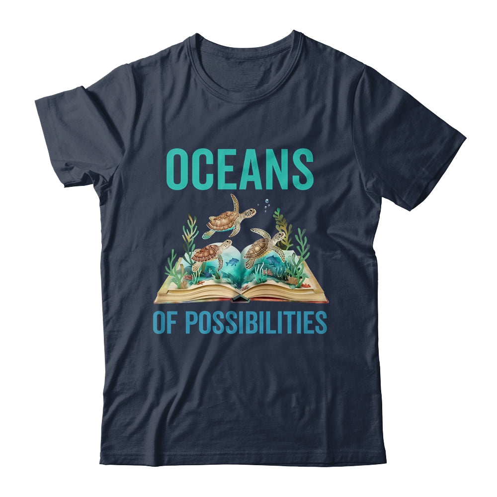 Book Sea Turtle Summer Reading Oceans Of Possibilities Shirt & Tank Top | siriusteestore