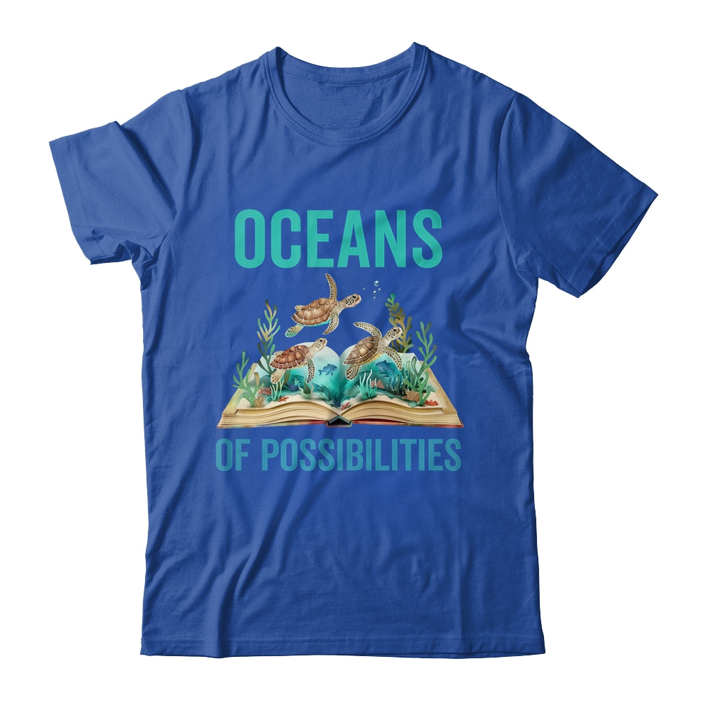 Book Sea Turtle Summer Reading Oceans Of Possibilities Shirt & Tank Top | siriusteestore