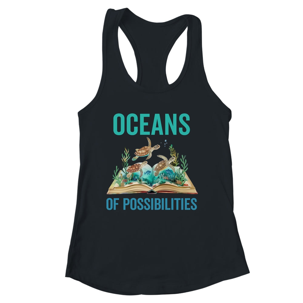 Book Sea Turtle Summer Reading Oceans Of Possibilities Shirt & Tank Top | siriusteestore
