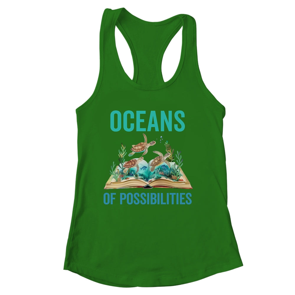 Book Sea Turtle Summer Reading Oceans Of Possibilities Shirt & Tank Top | siriusteestore
