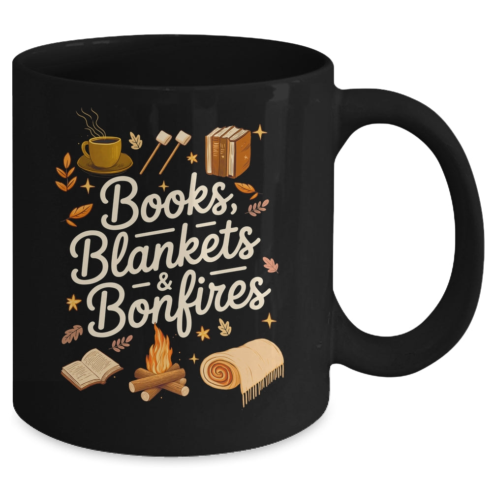 Books Blankets And Bonfires Cozy Fall Autumn Book Lover Mug | siriusteestore