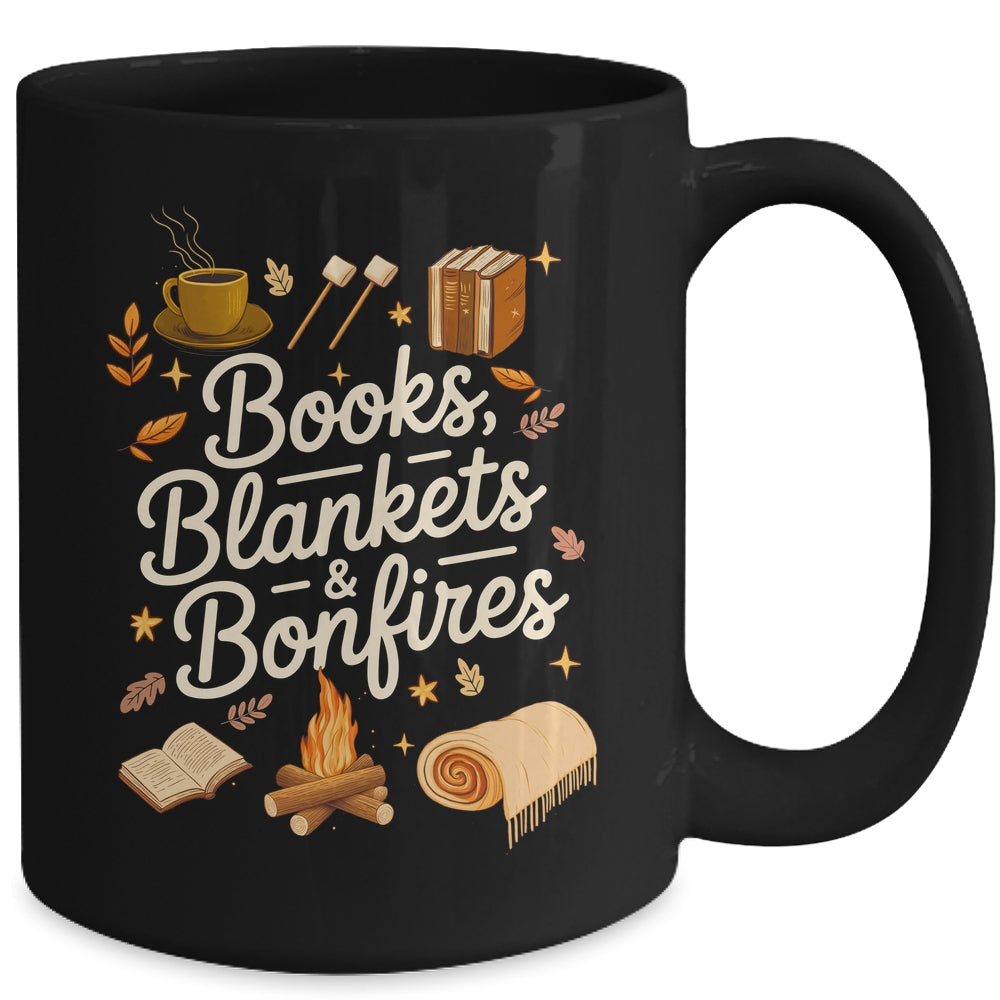 Books Blankets And Bonfires Cozy Fall Autumn Book Lover Mug | siriusteestore
