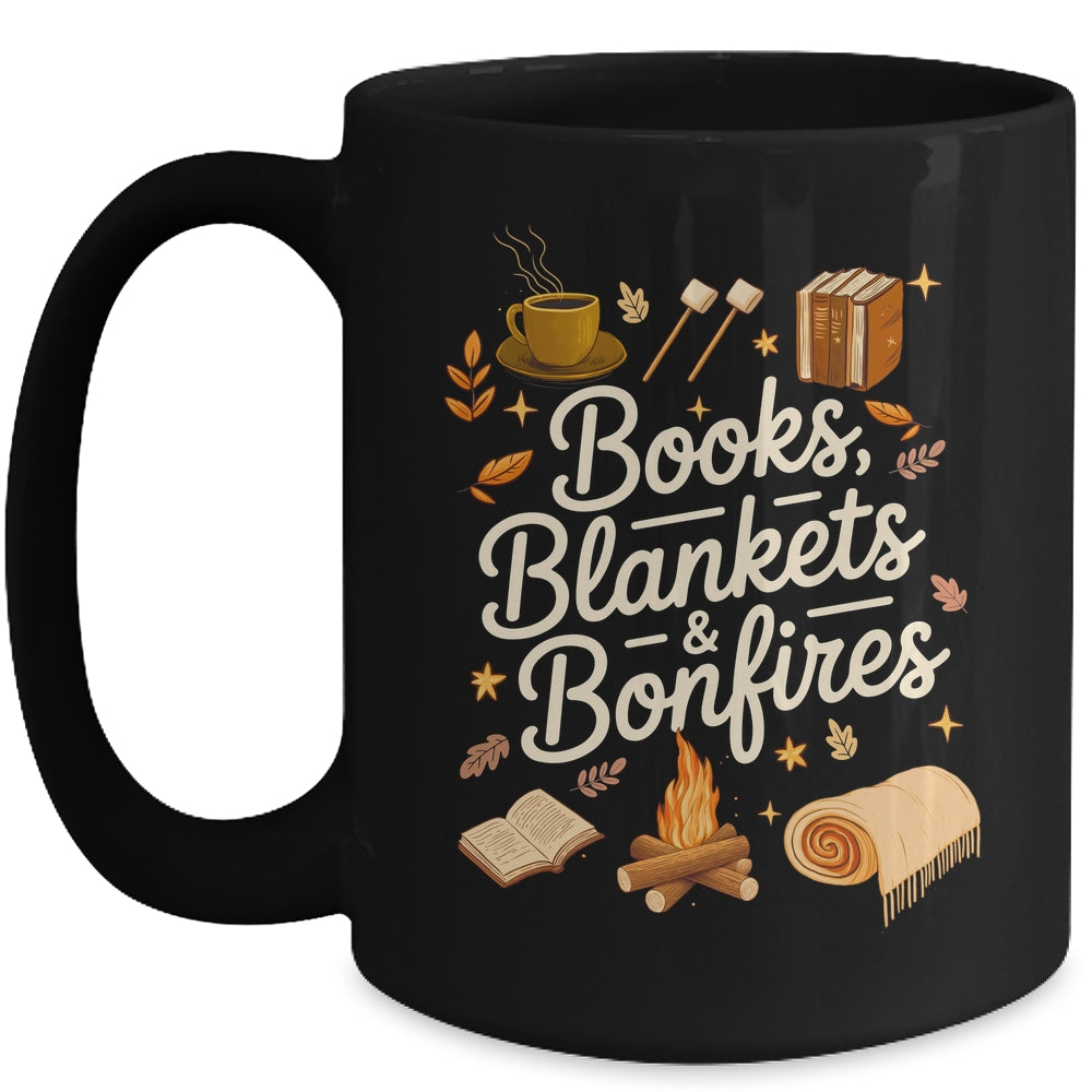 Books Blankets And Bonfires Cozy Fall Autumn Book Lover Mug | siriusteestore