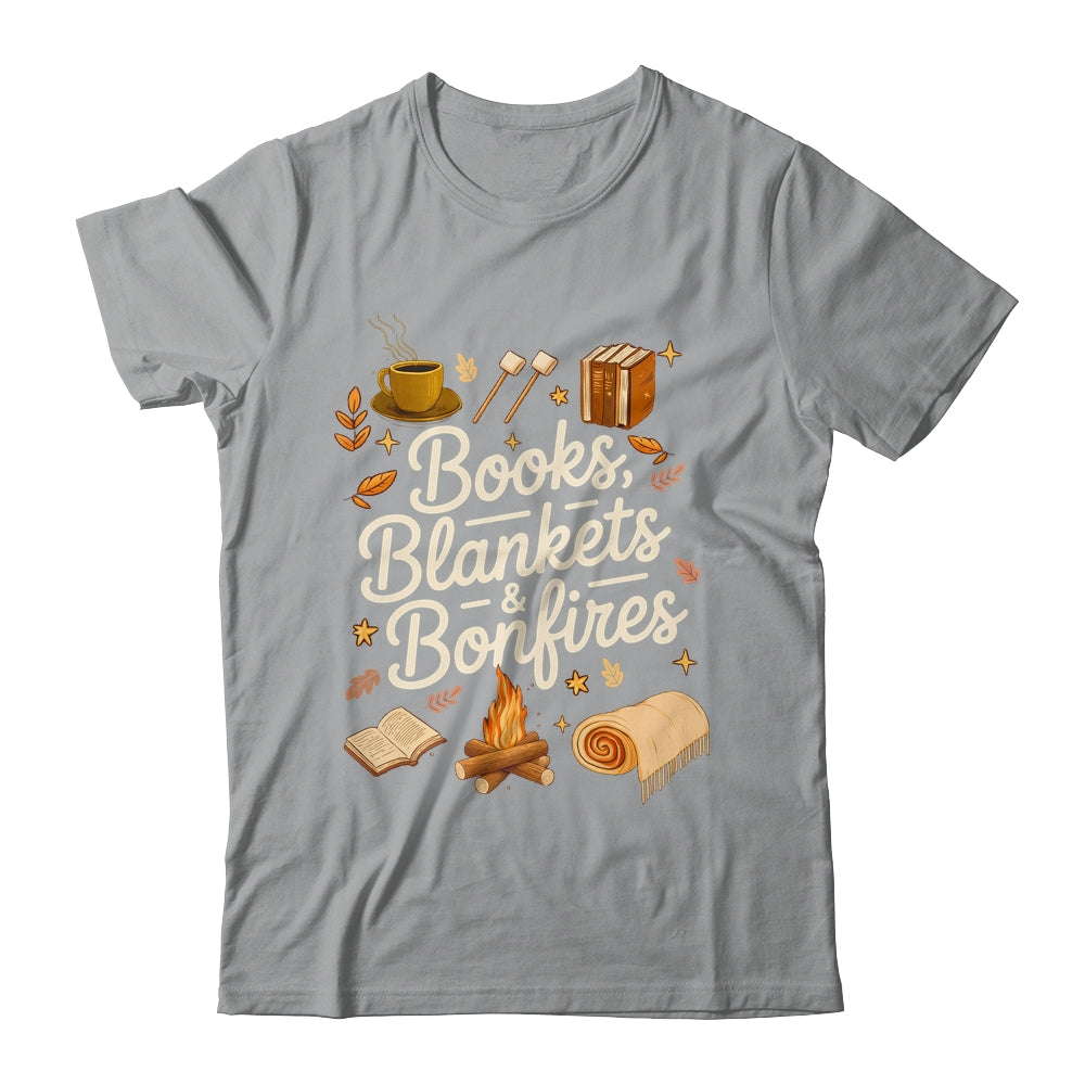 Books Blankets And Bonfires Cozy Fall Autumn Book Lover Shirt & Sweatshirt | siriusteestore