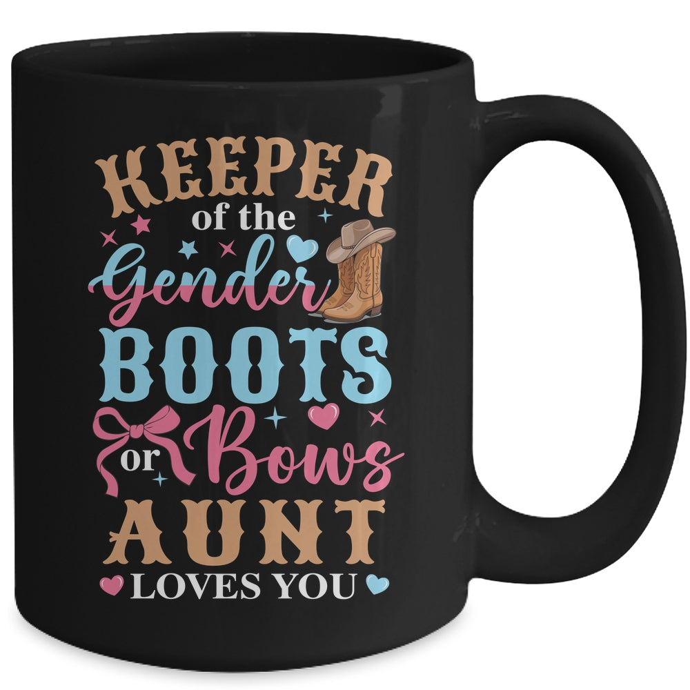 Boots Or Bows Aunt Loves You Gender Reveal Family Matching Mug | siriusteestore