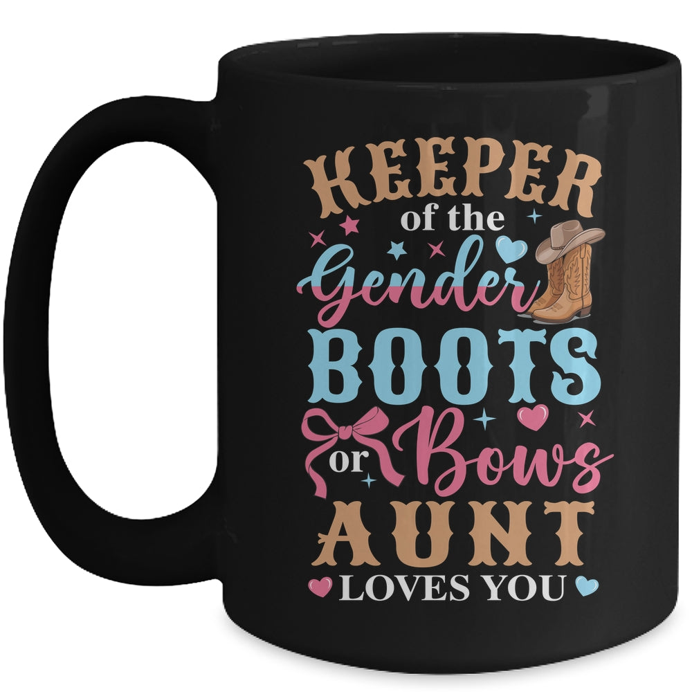 Boots Or Bows Aunt Loves You Gender Reveal Family Matching Mug | siriusteestore