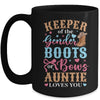 Boots Or Bows Auntie Loves You Gender Reveal Family Matching Mug | siriusteestore