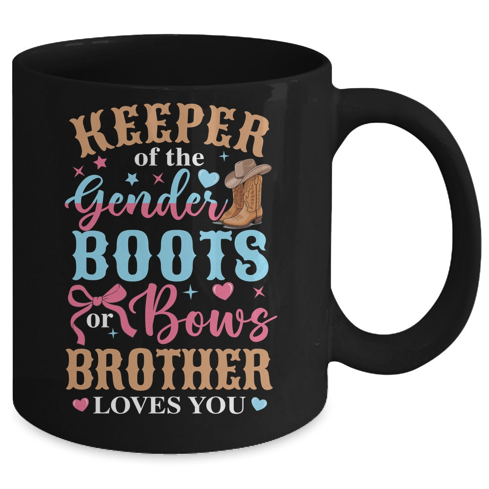 Boots Or Bows Brother Loves You Gender Reveal Family Matching Mug | siriusteestore