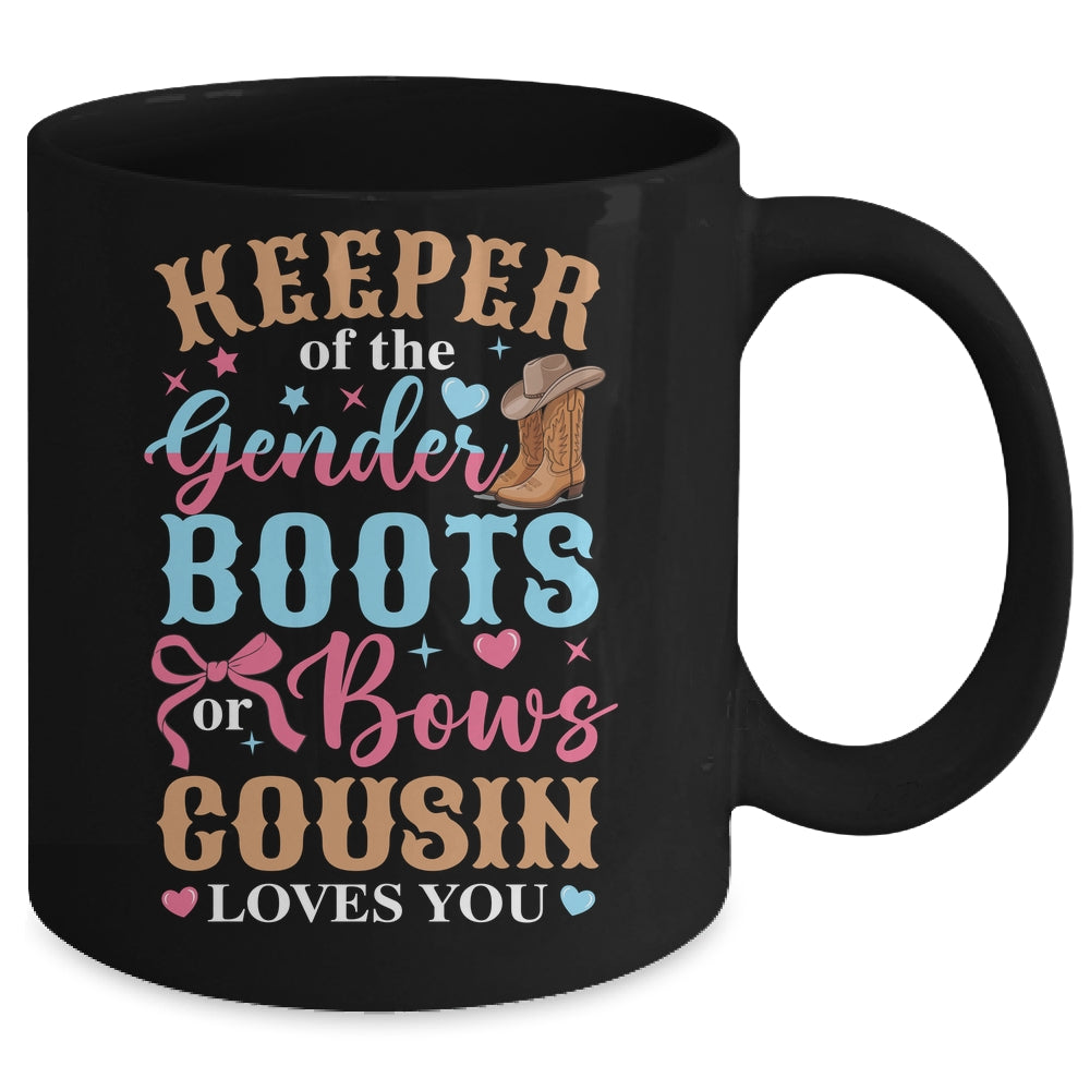 Boots Or Bows Cousin Loves You Gender Reveal Family Matching Mug | siriusteestore
