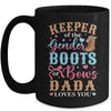 Boots Or Bows Dada Loves You Gender Reveal Family Matching Mug | siriusteestore
