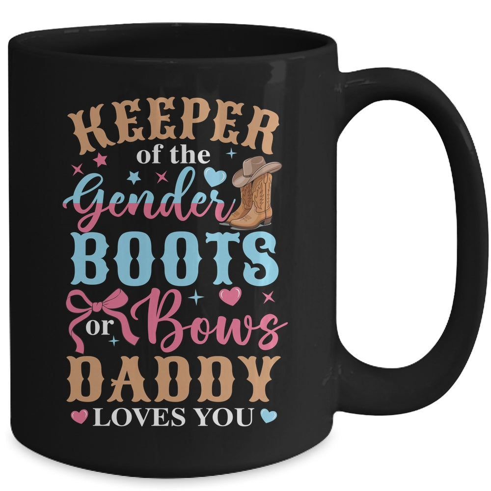 Boots Or Bows Daddy Loves You Gender Reveal Family Matching Mug | siriusteestore