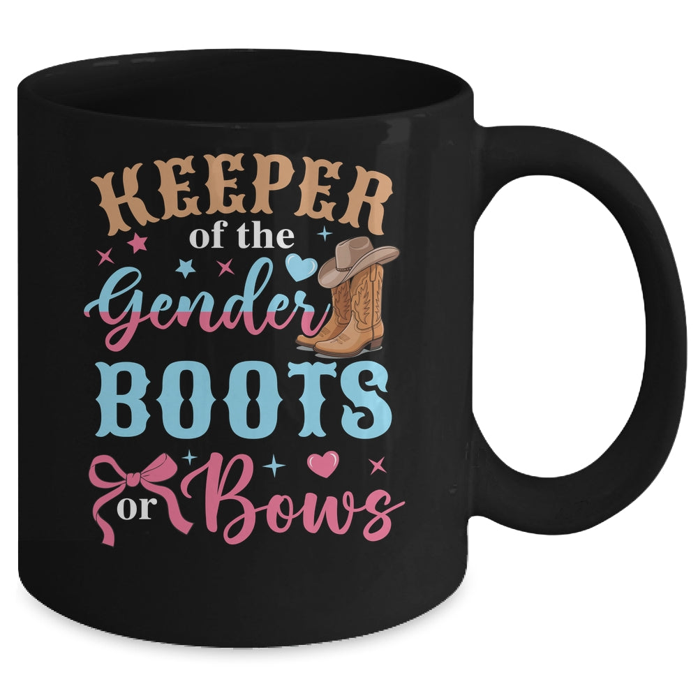 Boots Or Bows Gender Keeper Of The Gender Reveal Outfit Mug | siriusteestore