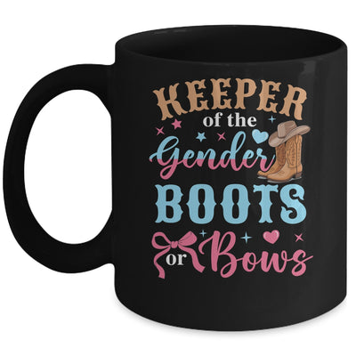 Boots Or Bows Gender Keeper Of The Gender Reveal Outfit Mug | siriusteestore
