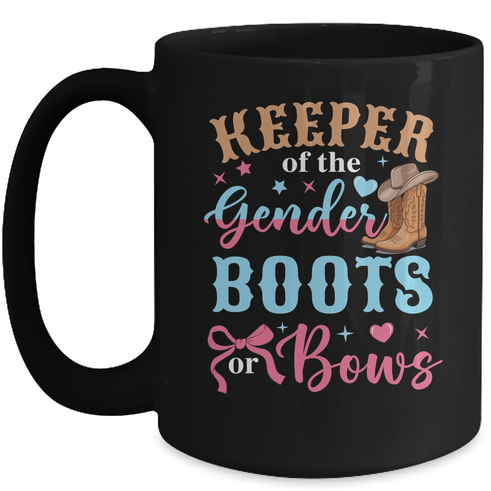 Boots Or Bows Gender Keeper Of The Gender Reveal Outfit Mug | siriusteestore