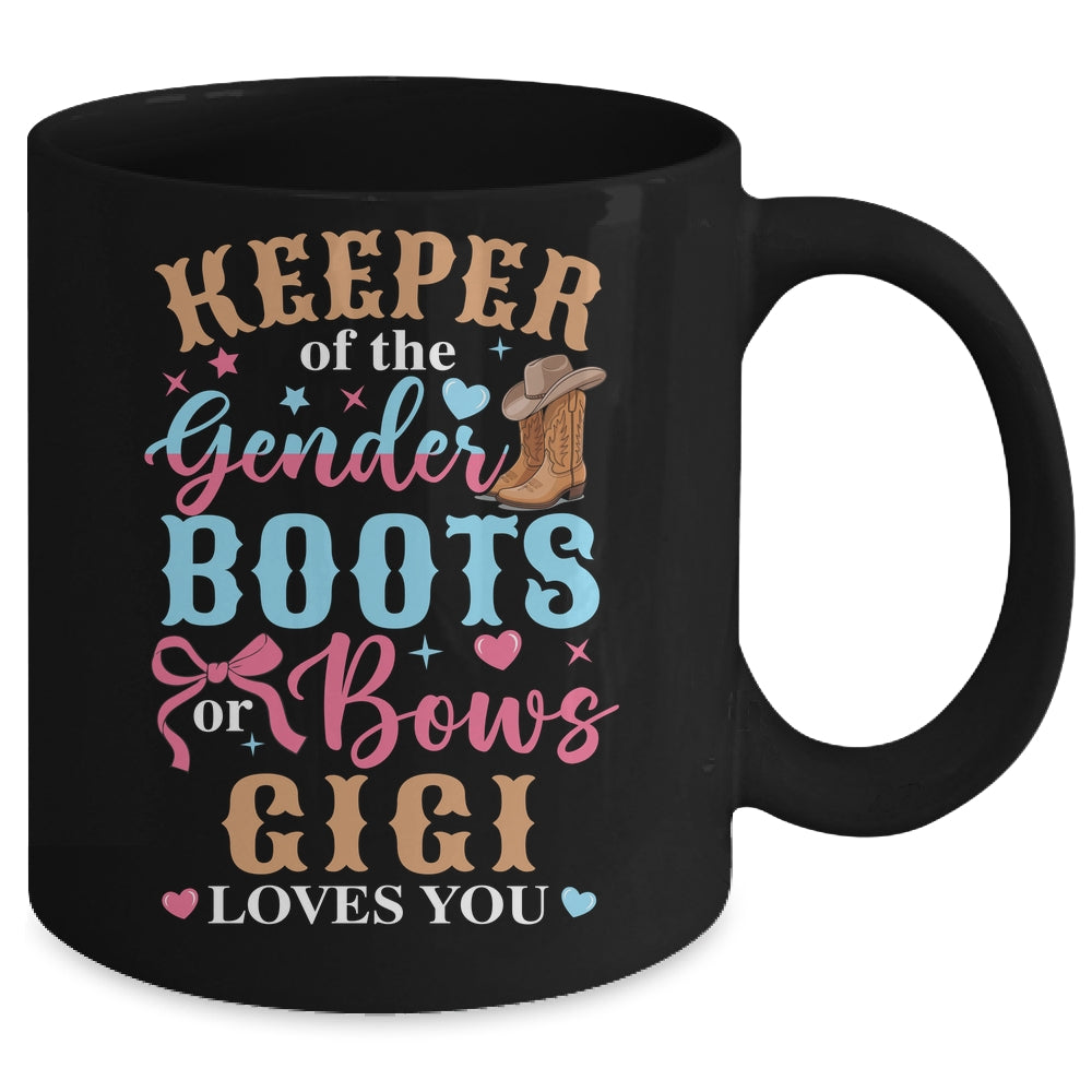 Boots Or Bows Gigi Loves You Gender Reveal Family Matching Mug | siriusteestore