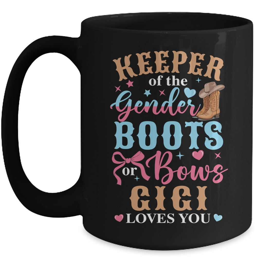 Boots Or Bows Gigi Loves You Gender Reveal Family Matching Mug | siriusteestore