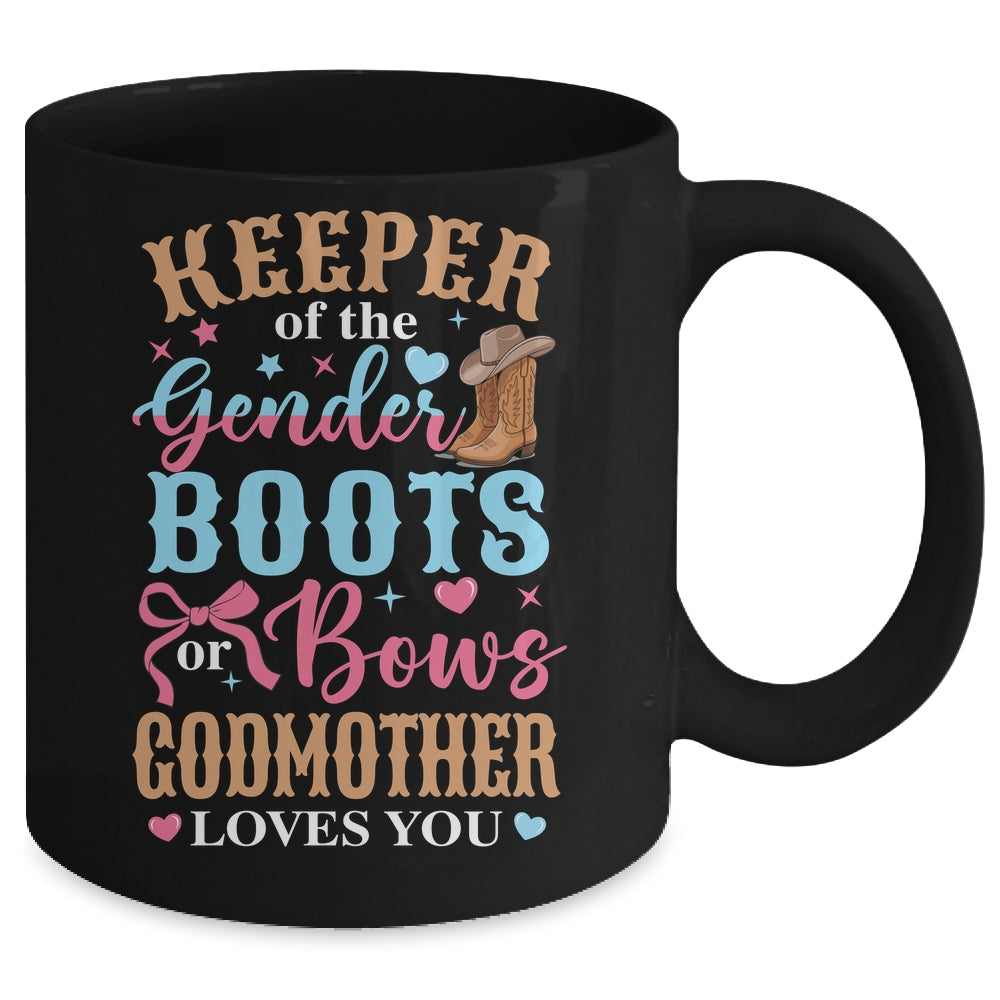 Boots Or Bows Godmother Loves You Gender Reveal Family Matching Mug | siriusteestore