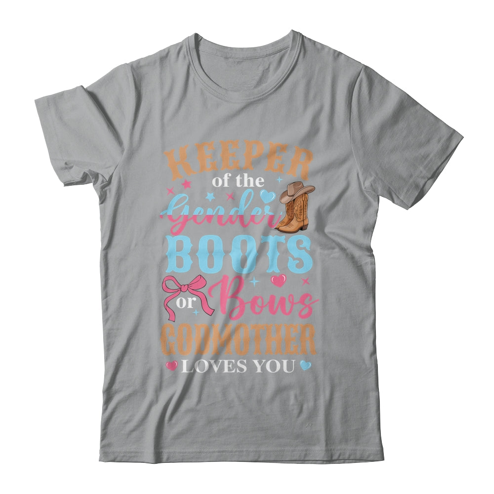 Boots Or Bows Godmother Loves You Gender Reveal Family Matching Shirt & Hoodie | siriusteestore