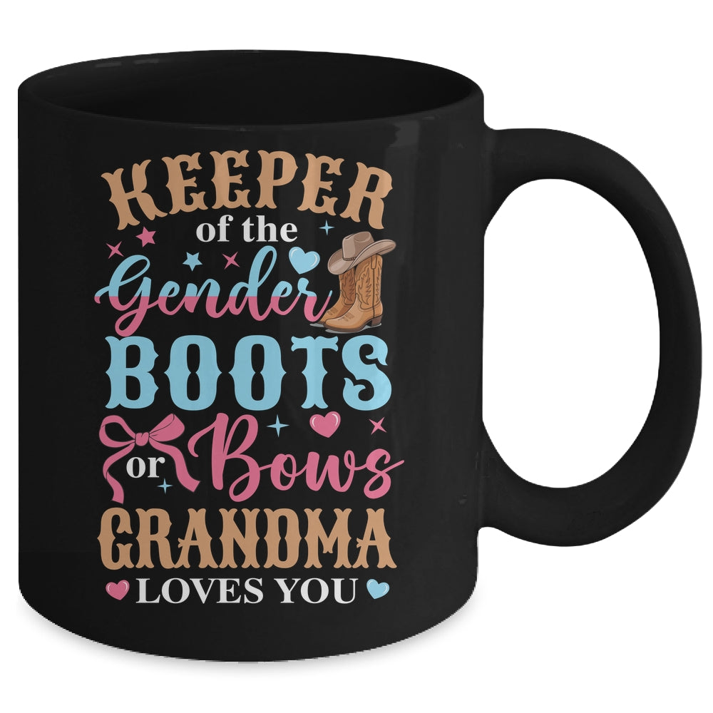 Boots Or Bows Grandma Loves You Gender Reveal Family Matching Mug | siriusteestore