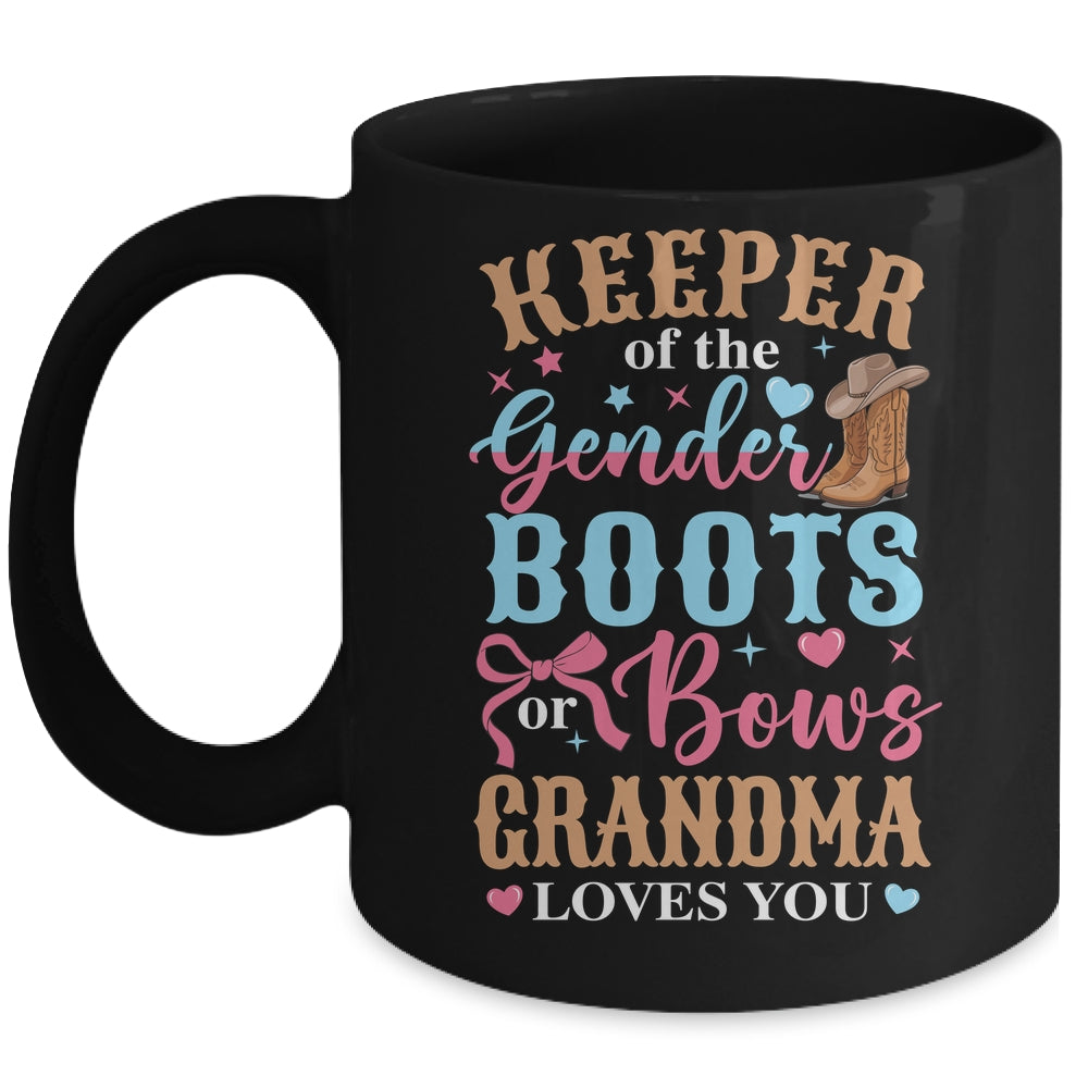 Boots Or Bows Grandma Loves You Gender Reveal Family Matching Mug | siriusteestore