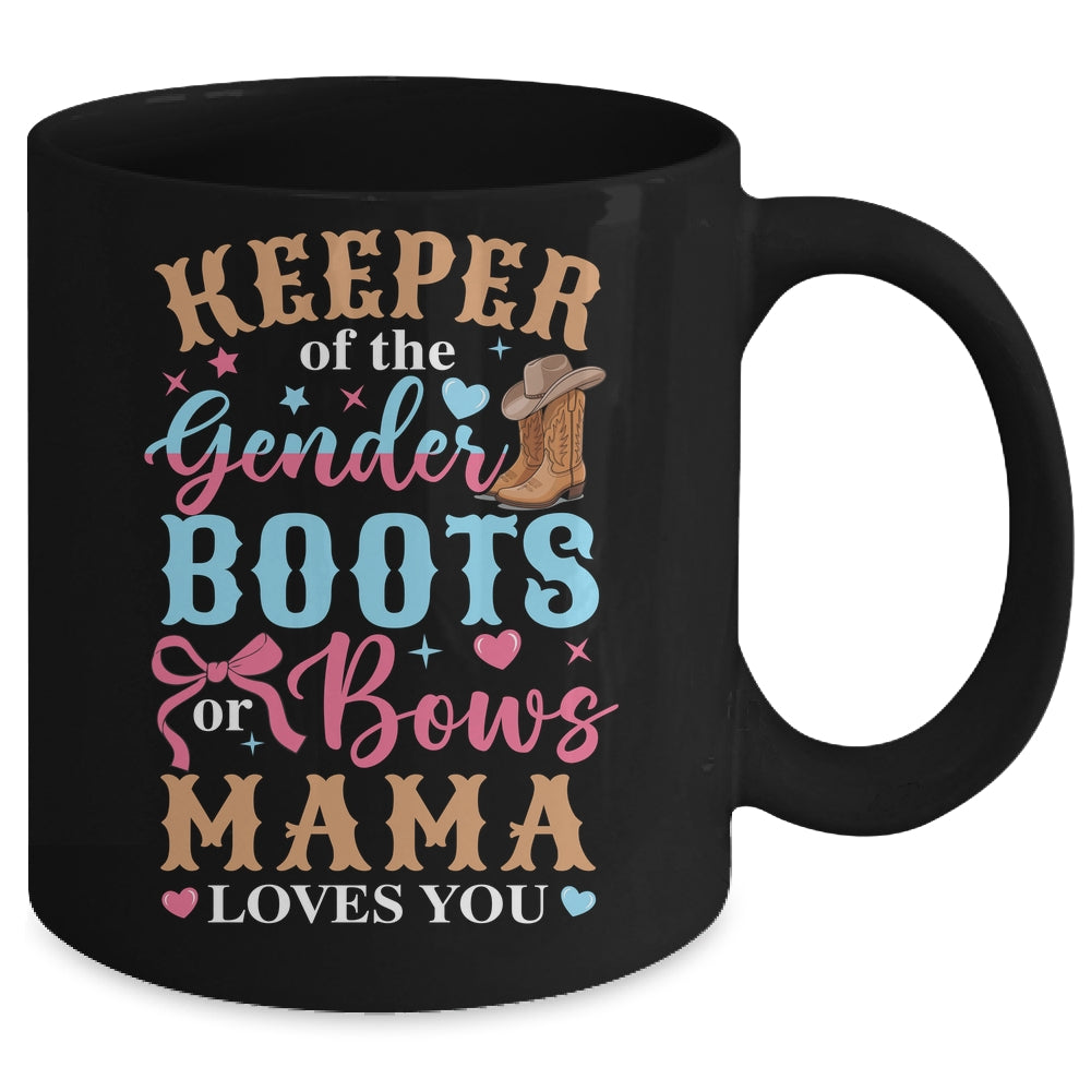 Boots Or Bows Mama Loves You Gender Reveal Family Matching Mug | siriusteestore