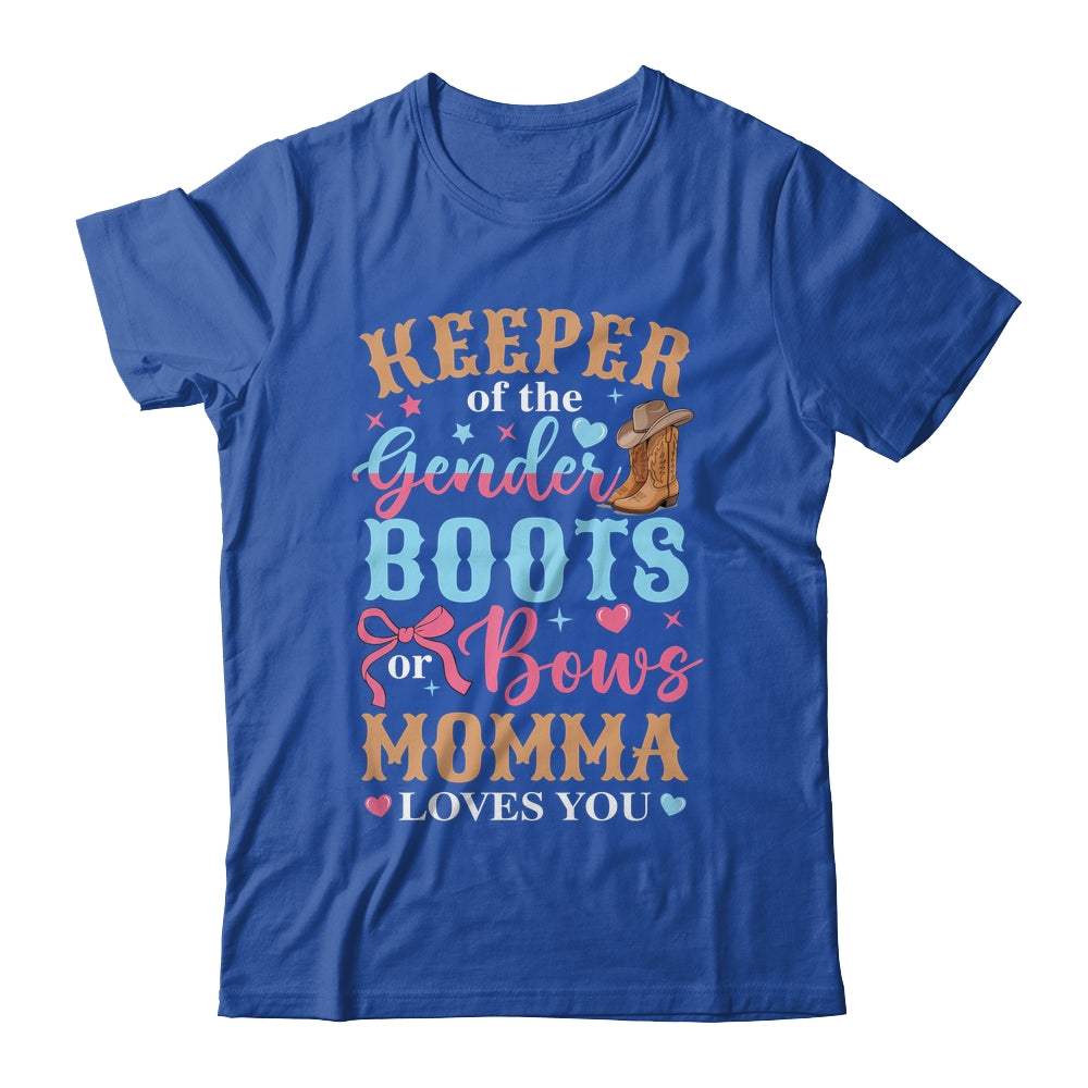 Boots Or Bows Momma Loves You Gender Reveal Family Matching Shirt & Hoodie | siriusteestore