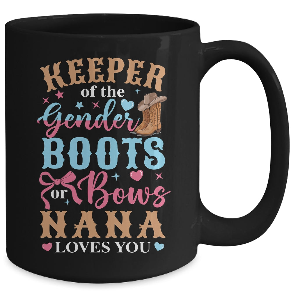 Boots Or Bows Nana Loves You Gender Reveal Family Matching Mug | siriusteestore