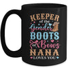 Boots Or Bows Nana Loves You Gender Reveal Family Matching Mug | siriusteestore