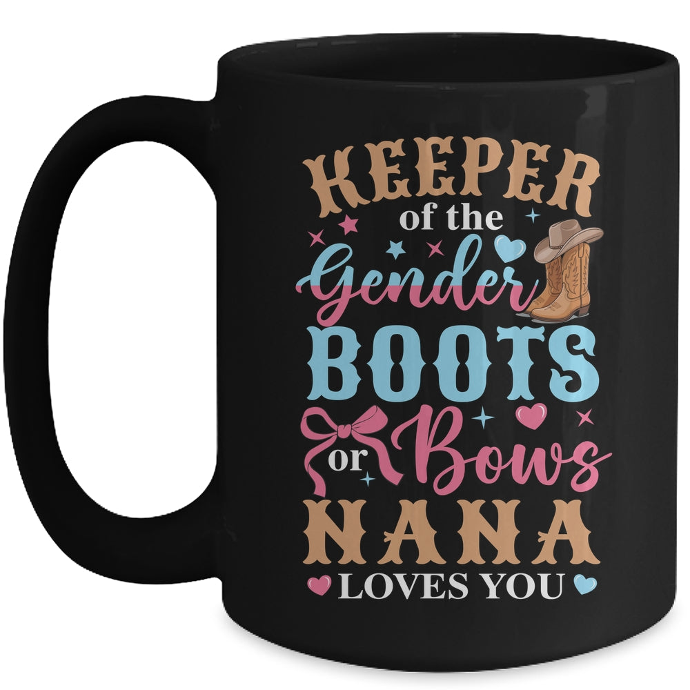 Boots Or Bows Nana Loves You Gender Reveal Family Matching Mug | siriusteestore
