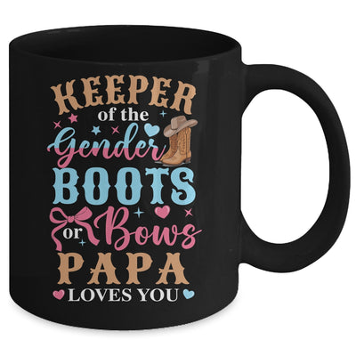 Boots Or Bows Papa Loves You Gender Reveal Family Matching Mug | siriusteestore