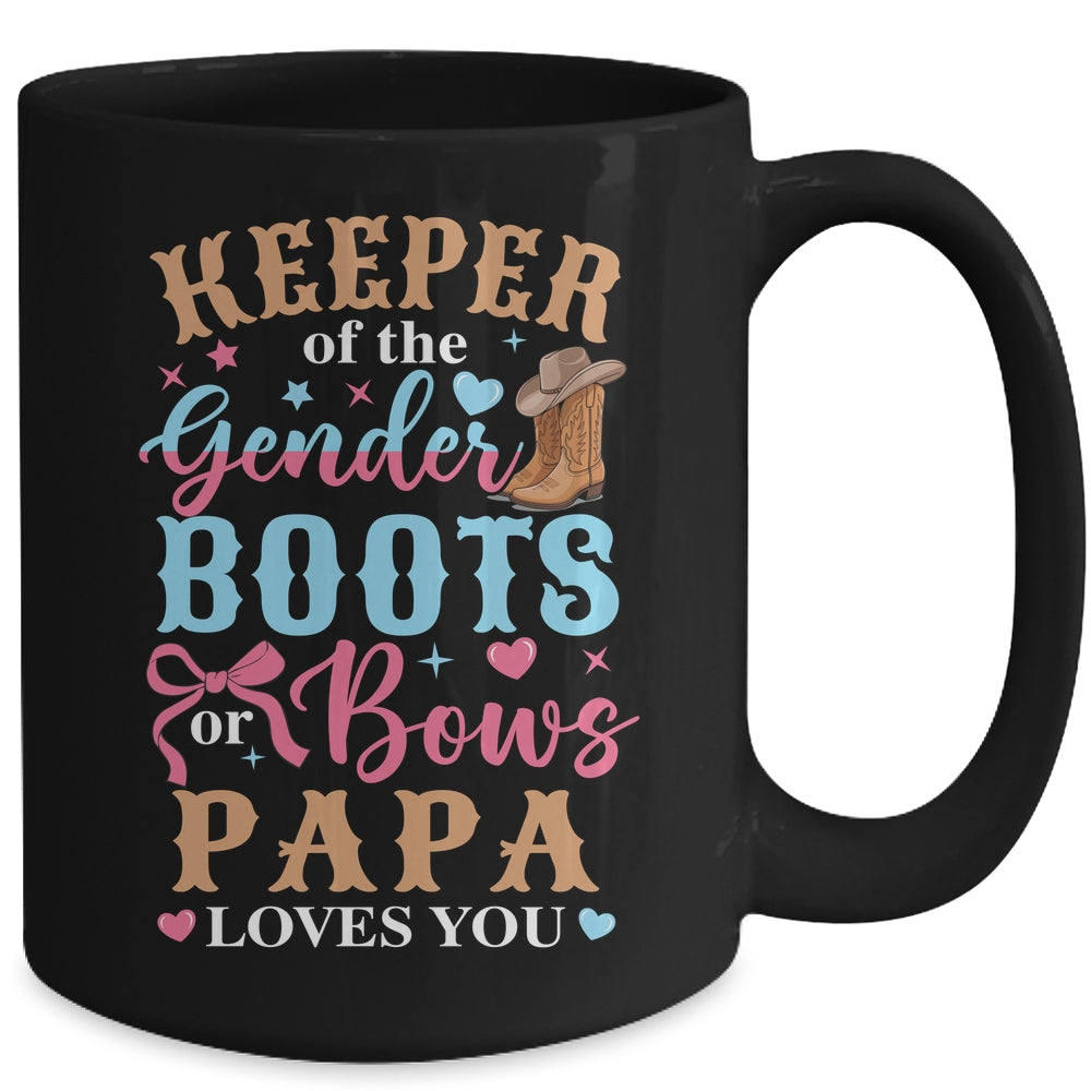 Boots Or Bows Papa Loves You Gender Reveal Family Matching Mug | siriusteestore