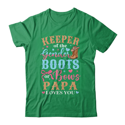 Boots Or Bows Papa Loves You Gender Reveal Family Matching Shirt & Hoodie | siriusteestore
