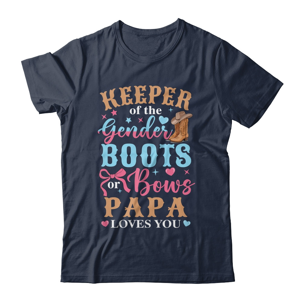 Boots Or Bows Papa Loves You Gender Reveal Family Matching Shirt & Hoodie | siriusteestore
