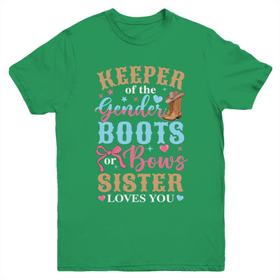 Boots Or Bows Sister Loves You Gender Reveal Family Matching Youth Shirt | siriusteestore