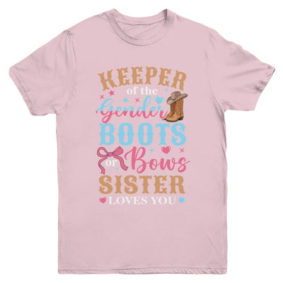 Boots Or Bows Sister Loves You Gender Reveal Family Matching Youth Shirt | siriusteestore