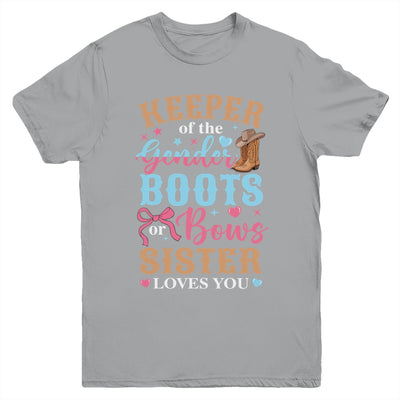 Boots Or Bows Sister Loves You Gender Reveal Family Matching Youth Shirt | siriusteestore