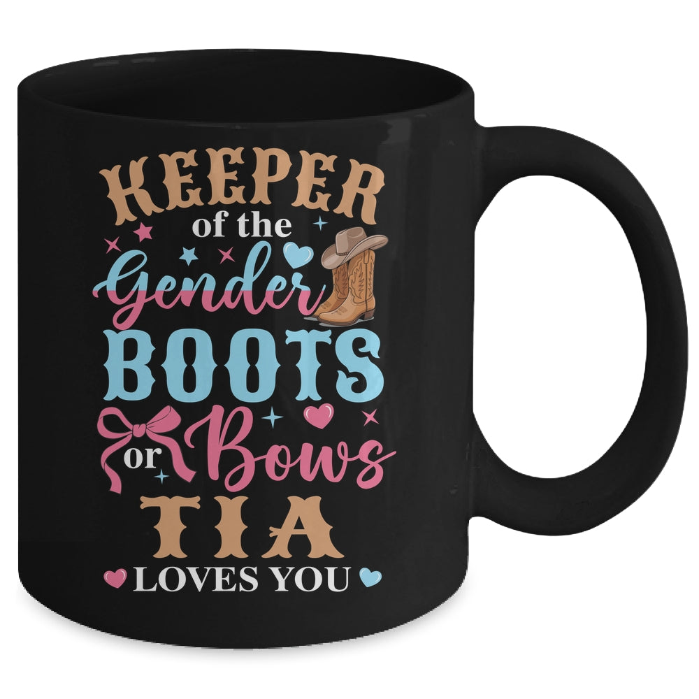 Boots Or Bows Tia Loves You Gender Reveal Family Matching Mug | siriusteestore
