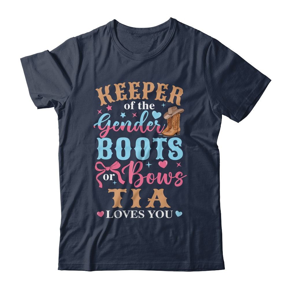 Boots Or Bows Tia Loves You Gender Reveal Family Matching Shirt & Hoodie | siriusteestore
