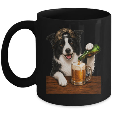 Border Collie Drinking Beer Funny Dog Mem Fathers Day Mug | siriusteestore