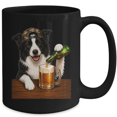 Border Collie Drinking Beer Funny Dog Mem Fathers Day Mug | siriusteestore