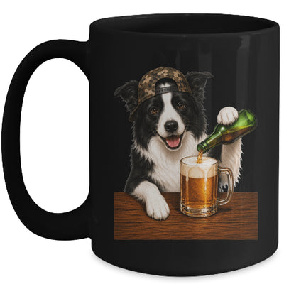 Border Collie Drinking Beer Funny Dog Mem Fathers Day Mug | siriusteestore
