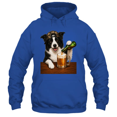 Border Collie Drinking Beer Funny Dog Mem Fathers Day Shirt & Hoodie | siriusteestore